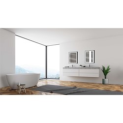 Espelho com iluminação LED SWANN 75X60CM PRETO