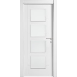 Bloco de porta de correr NORUEGA BRANCO ESQUERDA 11X82CM COM 4 VIDROS