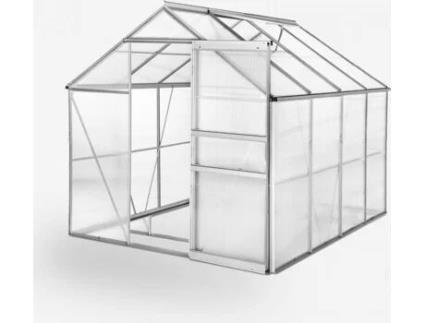 Estufa de Alumínio Policarbonato Porta Janela Jardinagem SOANA GARDEN SHED (183x243x205cm)