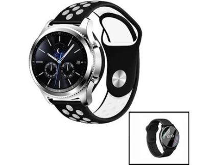 Kit Bracelete Sportystyle e Película de Gel Huawei Watch GT 3 46mm Elite PHONECARE Preto e Branco
