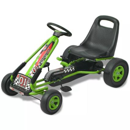 Kart de pedais com assento ajustável verde