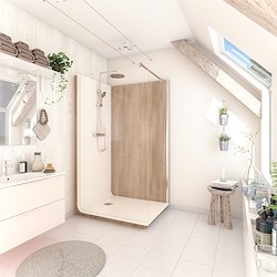 Cabine de duche SERENITY EFEITO MADEIRA 80X120 CM