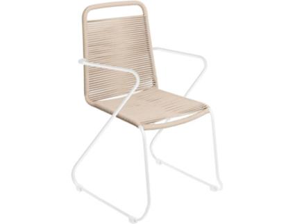 Cadeira de Jardim Empilhável Antea com Braços (Bege - Corda -57x65x90 cm)