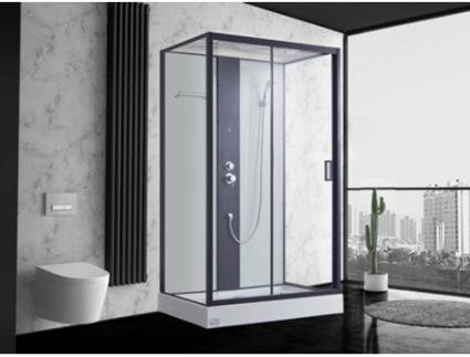 Cabine de Duche de Hidromassagem SHOWER DESIGN Primea (Transparente, Preto- Vidro- 215x120x80cm)