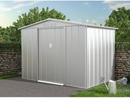 Abrigo de Jardim VENTE UNIQUE Linus (Cinzento claro- Metal- 192x273x180cm)