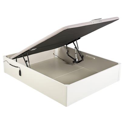 Sommier de madeira elétrico com arrumação de alta capacidade e tampa única em cor branca - DESIGN 160x200