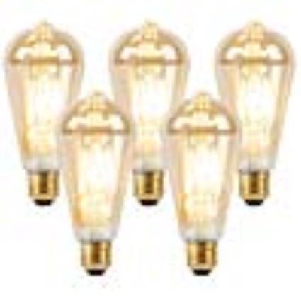 Conjunto de 5 lâmpadas LED E27 8W 2000-2600K dim a quente filamento goldline