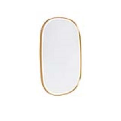 Espelho de banheiro oval 90x60 cm dourado, incluindo LED com dimmer de toque - Miral