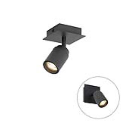 Moderne badkamer spot zwart vierkant IP44 - Ducha