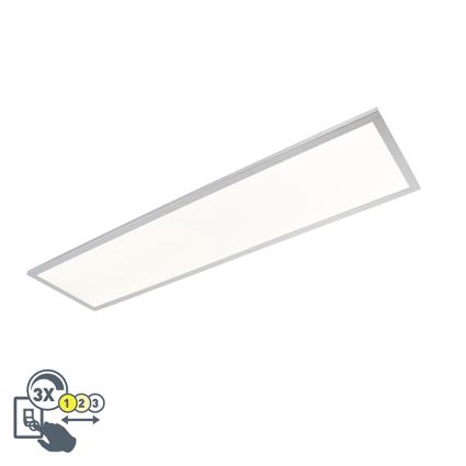 Candeeiro de teto alongado elegante cromado incl. LED IP44 - Plano