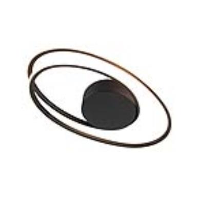 Candeeiro de tecto de design preto incl. LED 3 passos regulável - Rowan