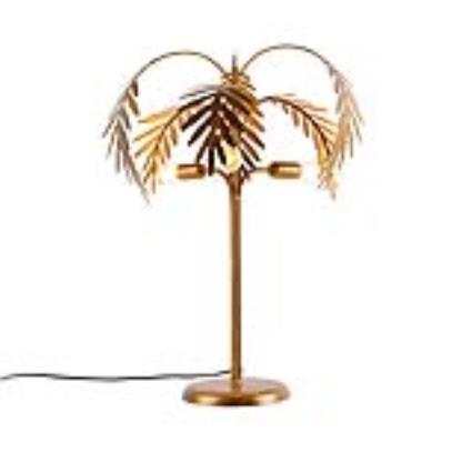 Candeeiro de mesa Art Déco dourado 3-luzes - BOTANICA