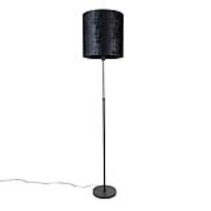 Candeeiro de pé preto abajur preto 40 cm ajustável - PARTE