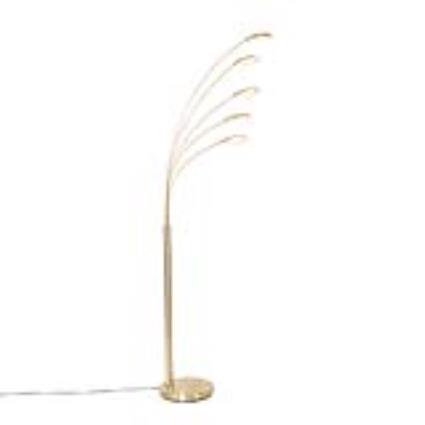 Candeeiro de pé de design em latão com 5 luzes LED - Sixties Trento