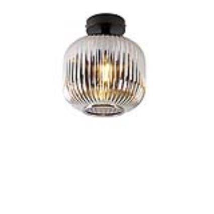 Plafon Art Deco preto vidro fumê - KAREL