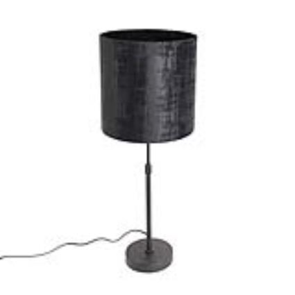 CAndeeiro de mesa preto abajur veludo preto 25cm ajustável - PARTE