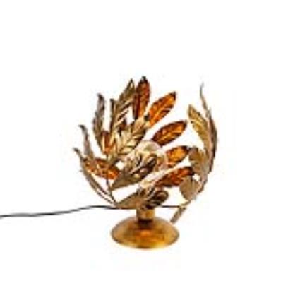 Vintage tafellamp antiek goud 30 cm - Linden