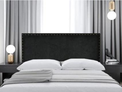 Cabeceira de Cama DECORQUALITY Madrid (Preto - Tecido Antinódoas - 150 x 70 cm)