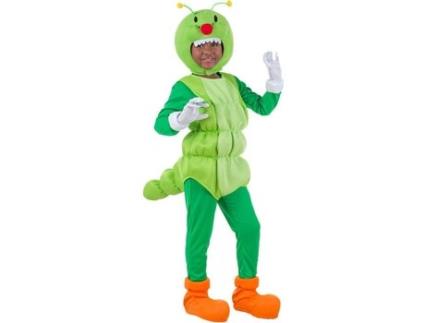 Fato Unisexo  Verme Verde Para Criança (Tam: 3 a 4 anos)