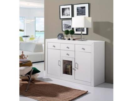 Aparador  (85x130x42cm - Madeira Maciça - Branco)