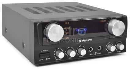 Amplificador de Karaoke c/ Display 2x 50W RMS (Preto) - Skytronic