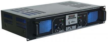 Amplificador PA 2x 1000W 19 MP3/USB/SD/FM + EQ (SPL 2000MP3) LEDs Azuis - SPL