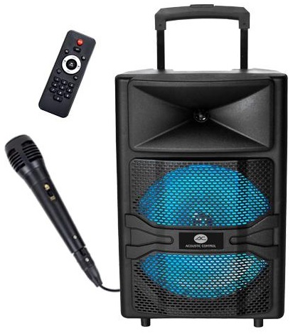 Coluna Amp. Port?til 12 50W c/ Efeitos LED USB/SD/MP3/FM/BLUETOOTH - ACOUSTIC CONTROL