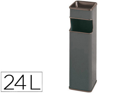 Cinzeiro Sie Papeleira Quadrado 403 Cinza Metalico Medida 65X18X18 cm