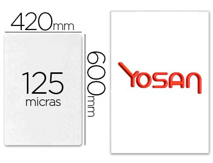 Bolsa de Plastificar Yosan Brilho 420 X 600 mm 125 Microns Din A2 (100 Unidades)