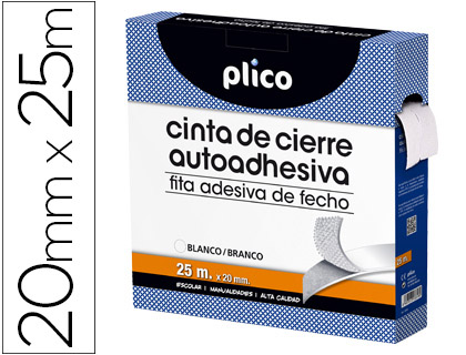 Fita Adesiva Plico de Velcro Branco 20mm X 25M