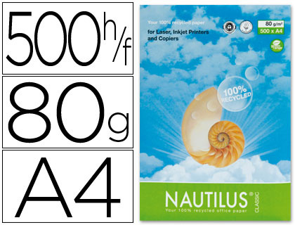 Papel Fotocopia Nautilus Din A4 (500 Folhas) 80 Gr