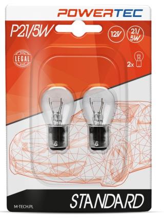 Blister 2x Lampadas Halog?neo P21/5W 12V BAY15d - POWERTEC