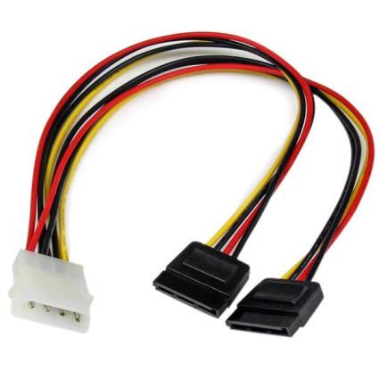 Cabo de Alimentação Molex Macho - 2xSATA Macho (30 cm) - STARTECH