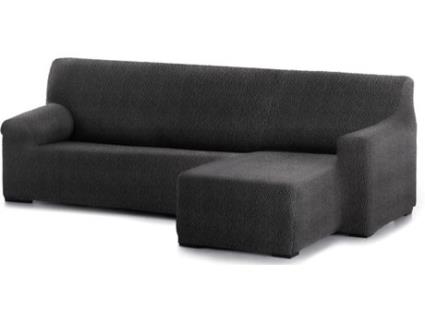 Capa Multielástica para Chaise Longue JM TEXTIL Spongy (Braço Curto - Direito - Cinzento - Até 360 cm)