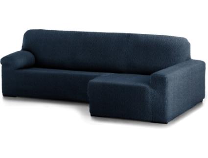 Capa Multielástica para Chaise Longue JM TEXTIL Spongy (Braço Longo - Direito - Azul - Até 360 cm)