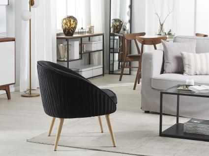 Poltrona em veludo preto TROMSO