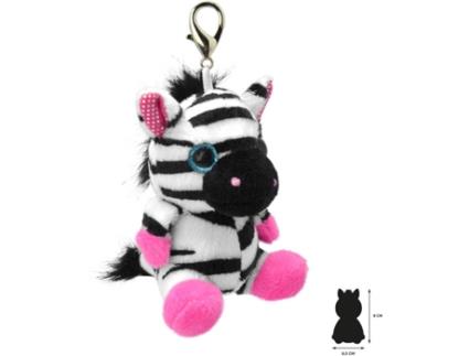 Porta-Chaves de Peluche  Zebra (5 x 8.5 x 8 cm - Poliéster)