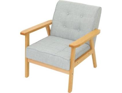 Poltrona  Hamburgo (Cinza - Madeira - 40x40x60 cm)