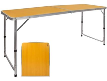 Mesa Dobrável  Campismo (Castanho - Alumínio - 150x60x70 cm)