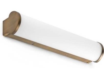 Aplique para WC  Danubio LED (12W - Vidro, Metal - Bronze)