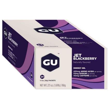 Gu 32g 24 Units Jet Blackberry Energy Gels Box Colorido