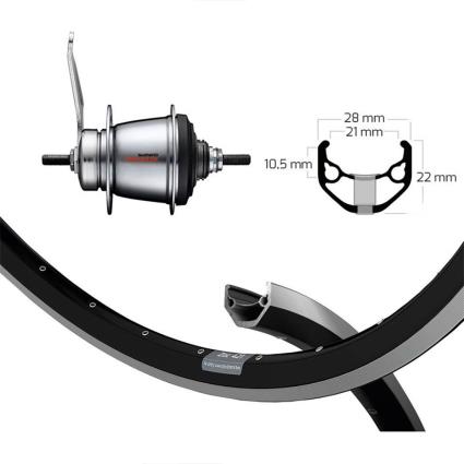 Winora Ryde Zac 421 Skid Shimano 7s Rear Wheel Prateado 10 x 130 mm