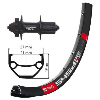 Winora Dt Swiss 545 Disc 6a Qr Shimano Deore Xt 26´´ Rear Wheel Prateado 10 x 135 mm