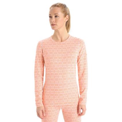 Icebreaker 250 Vertex Crewe Alpine Geo Long Sleeve Base Layer Laranja S