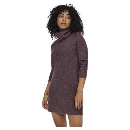 Only Jana Wool Long Sleeve Cowl Neck Dress Castanho XL