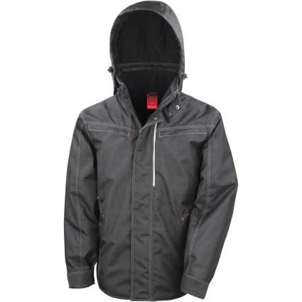 Result Robuste Denim Effect Parka Preto S