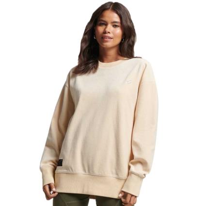 Superdry Code S Logo Velour Os Sweatshirt Beige XS-S