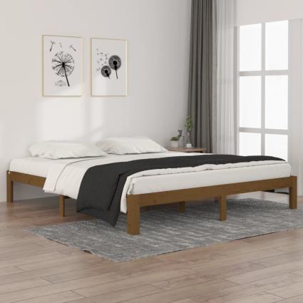 vidaXL Estrutura de cama super king 180x200 cm madeira castanho-mel