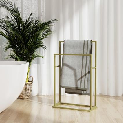 vidaXL Toalheiro de pé 48x24x78,5 cm ferro dourado