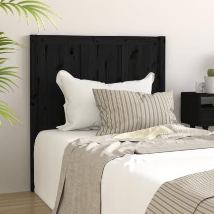 vidaXL Cabeceira de cama 105,5x4x100 cm pinho maciço preto